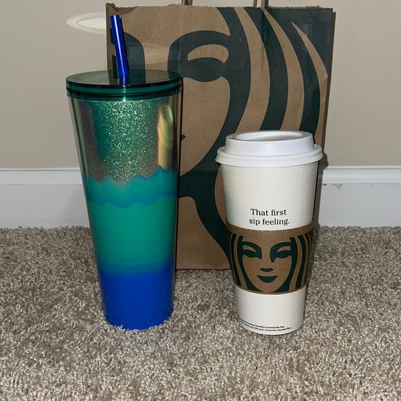 Starbucks “SPEARMINT WAVE” Venti cold cup coffee tumbler 24 oz HOLIDAY 2022 - Picture 2 of 7